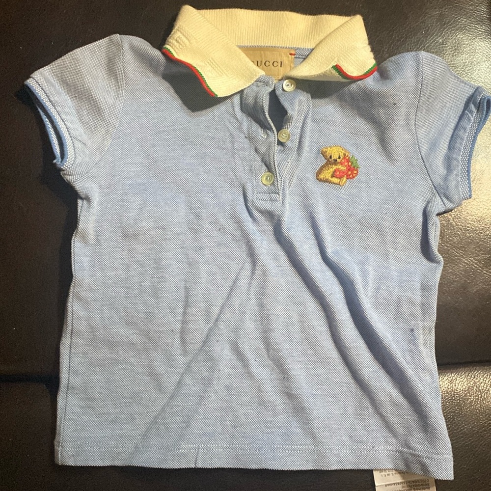 Blue gucci polo shirt